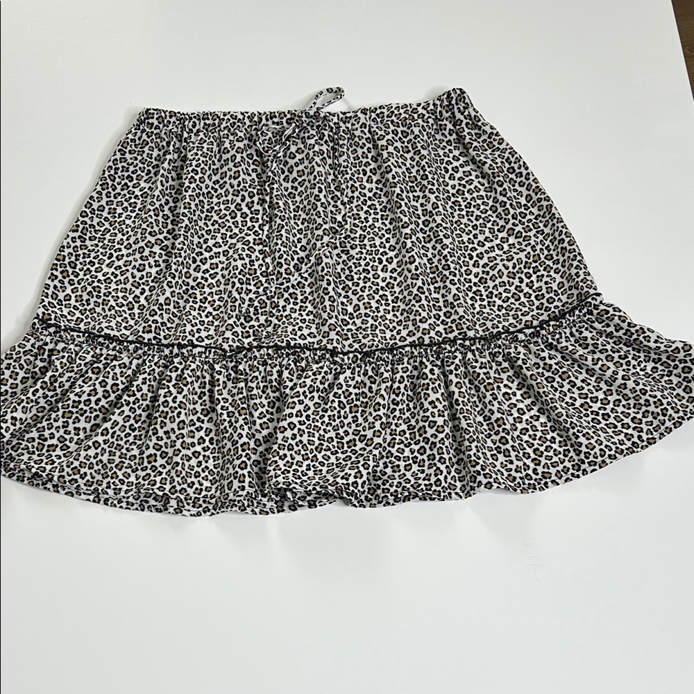 Leopard Print Ruffle Skirt